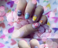 Candy Heart Nails Products Used: - Bottom... - PsychoRen Makeup | via Tumblr